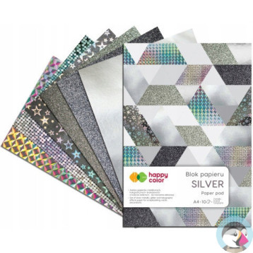Blok SILVER A4 10k 150-230g HAPPY COLOR HA 3820 2030-MS