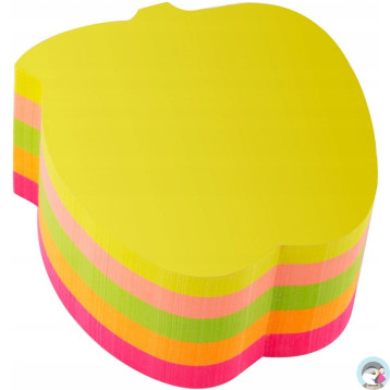 Bloczek samoprzylepny 70x70mm 400k neonowy 5 kolorów JABŁKO (110514) D.RECT