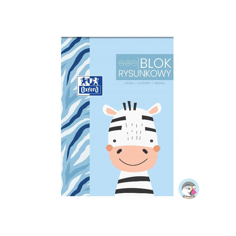 Blok rysunkowy szkolny A4 biały 20 kartek 120g KIDS 400170339 OXFORD