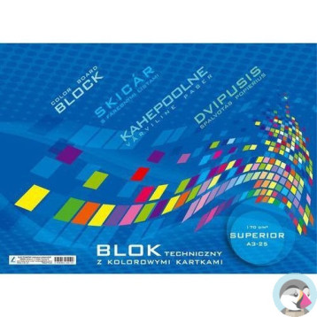 Blok techniczny A4 10k kolorowe kartki KRESKA
