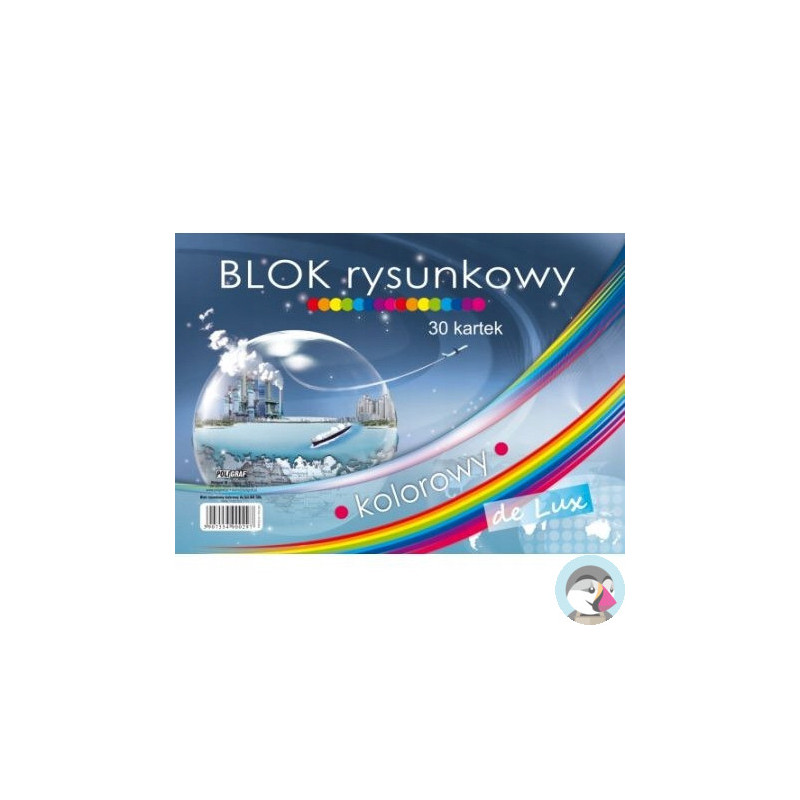 Blok rysunkowy A4 30 kartek kolorowy De Lux POLIGRAF