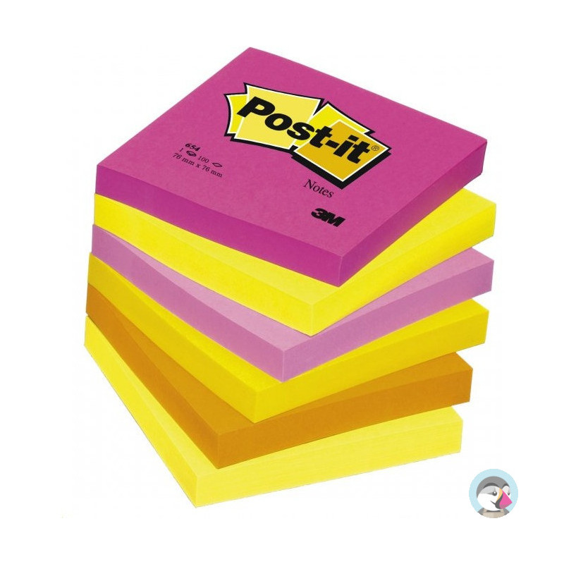 Bloczek samoprzylepny 76x76mm jaskrawy żółty 654NY 70007028049 3M