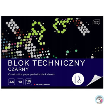 Blok techniczny A4 10k czarny INTERDRUK