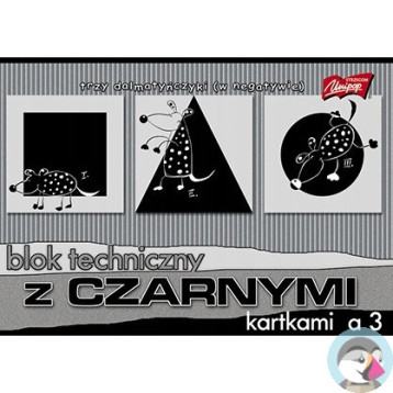 Blok techniczny szkolny A3 czarne kartki 10 kartek 180g UNIPAP
