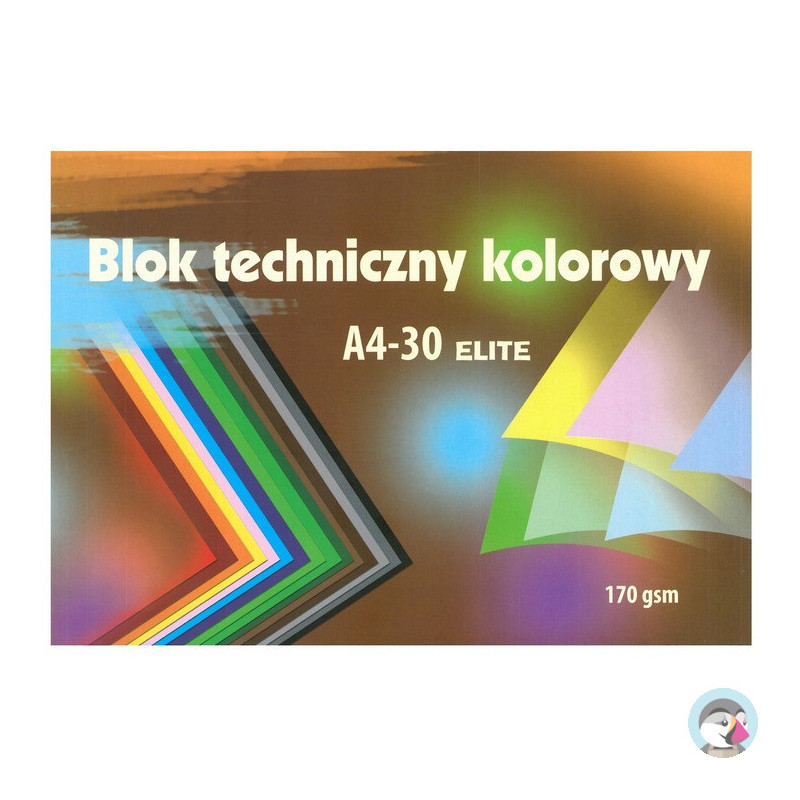 Blok techniczny kolorowy A4 30k 170g Elite KRESKA