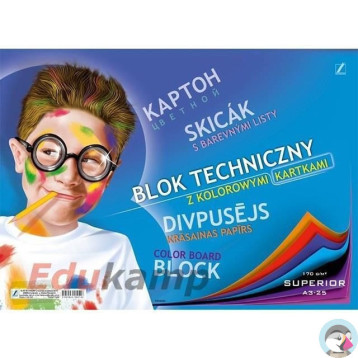 Blok techniczny A3 10k kolorowe kartki KRESKA