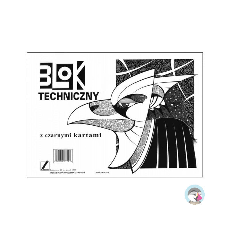 Blok techniczny A4 10k czarne kartki KRESKA