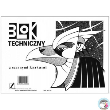 Blok techniczny A4 10k czarne kartki KRESKA