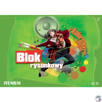 Blok rysunkowy kolorowy A3 30k PREMIUM KRESKA