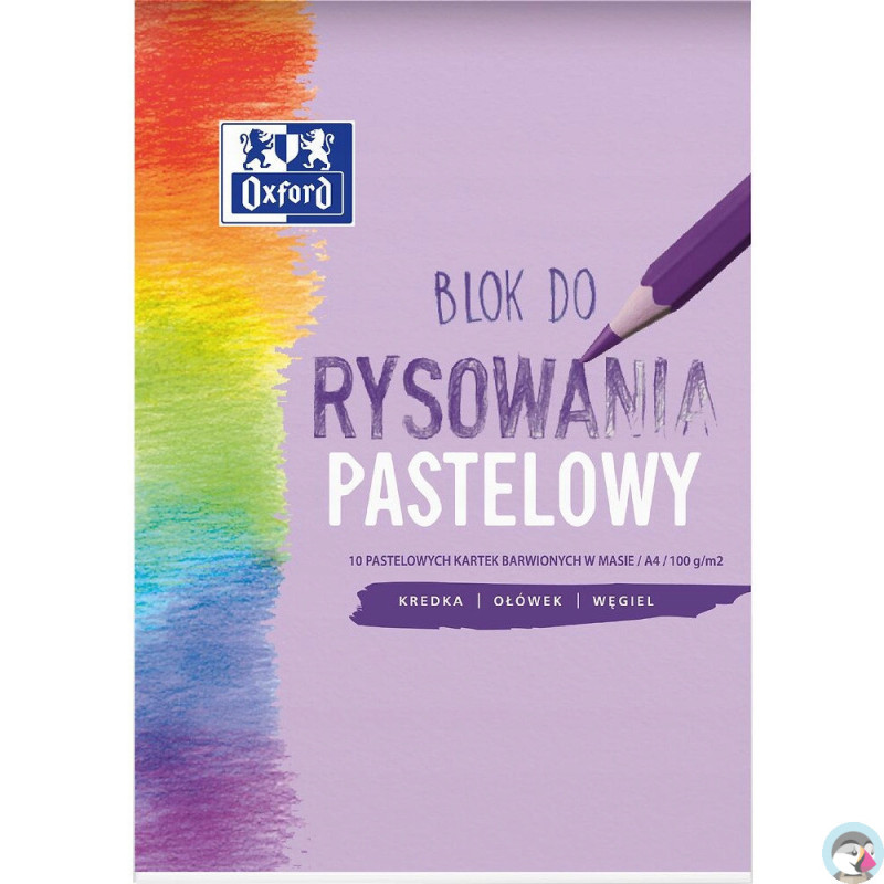 Blok rysunkowy szkolny A4 pastelowy 10 kartek 100g 400166081 OXFORD