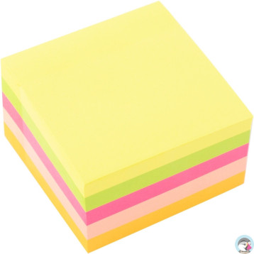 Bloczek samoprzylepny 75x75mm 400k neonowy D.RECT (009328)