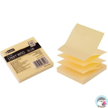 Notes samoprzylepny 75x75mm żółty ZIG-ZAG 009233 D.RECT