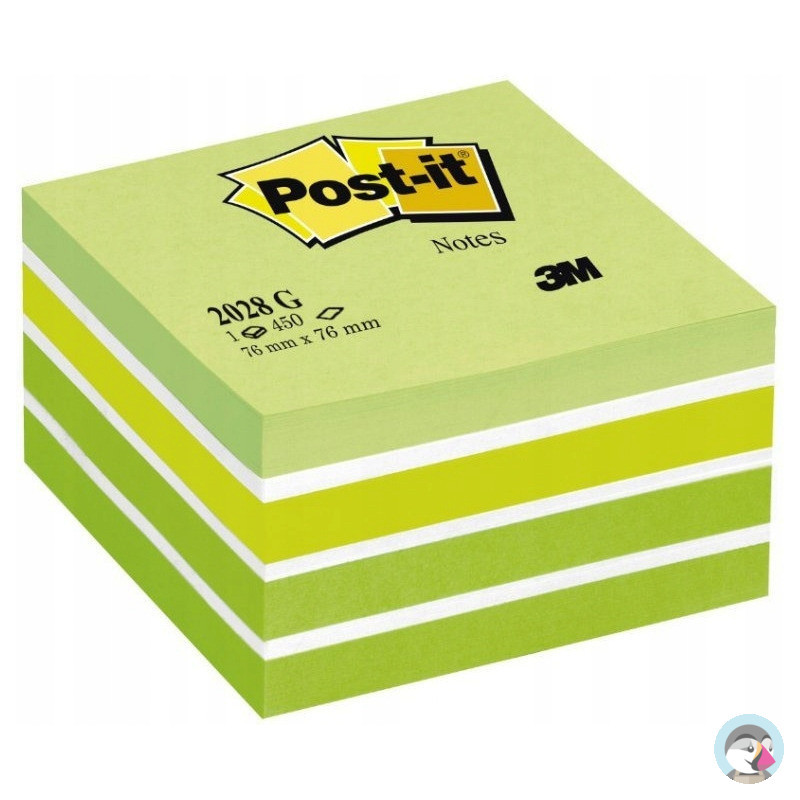Bloczek samoprzylepny 76x76mm 450k zielony POST-IT 2028-G 70007038881 3M