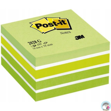 Bloczek samoprzylepny 76x76mm 450k zielony POST-IT 2028-G 70007038881 3M