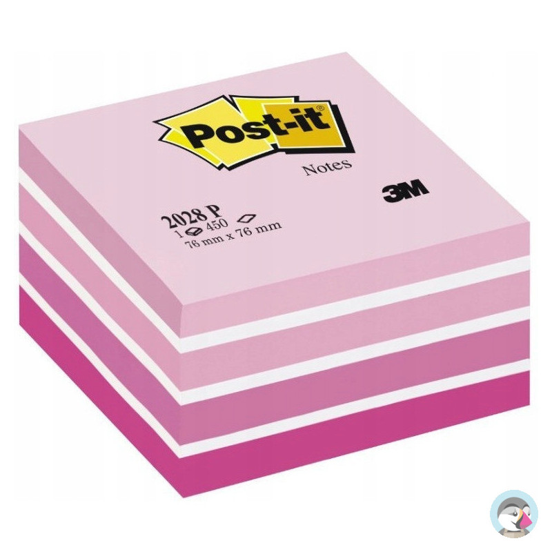 Bloczek samoprzylepny 76x76mm 450k różowy POST-IT 2028-P UU009542984 3M