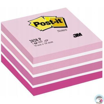Bloczek samoprzylepny 76x76mm 450k różowy POST-IT 2028-P UU009542984 3M