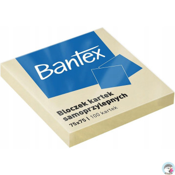 Karteczki samoprzylepne bloczek 75x75mm 100 kartek 400086384 BANTEX