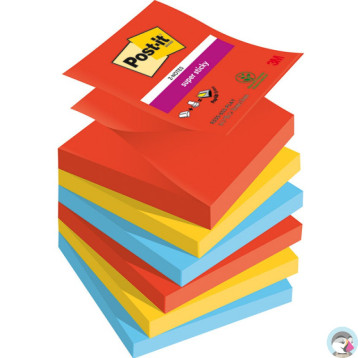 Bloczek samoprzylepny 76x76mm 90k mix kolorów (6szt) POST-IT Super Sticky Z-Notes PLAYFUL