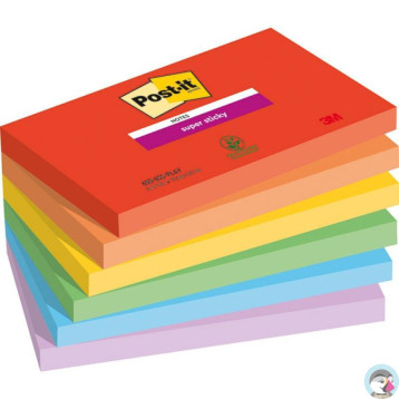 Bloczek samoprzylepny 76x127mm 90k mix kolorów (6szt) POST-IT Super Sticky PLAYFUL