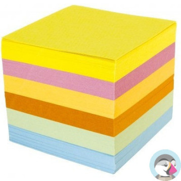 Bloczek do notatek nieklejony kolorowy 85x85x35mm NATUNA