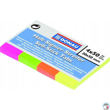 Zakładki indeksujące 20x50mm 4-flou 7576001PL-99 DONAU