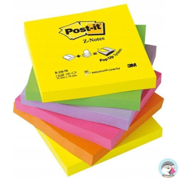Bloczek samoprzylepny 76x76mm 100k neonowe (6szt) POST-IT Z-Notes R330-NR UU009543198 3M