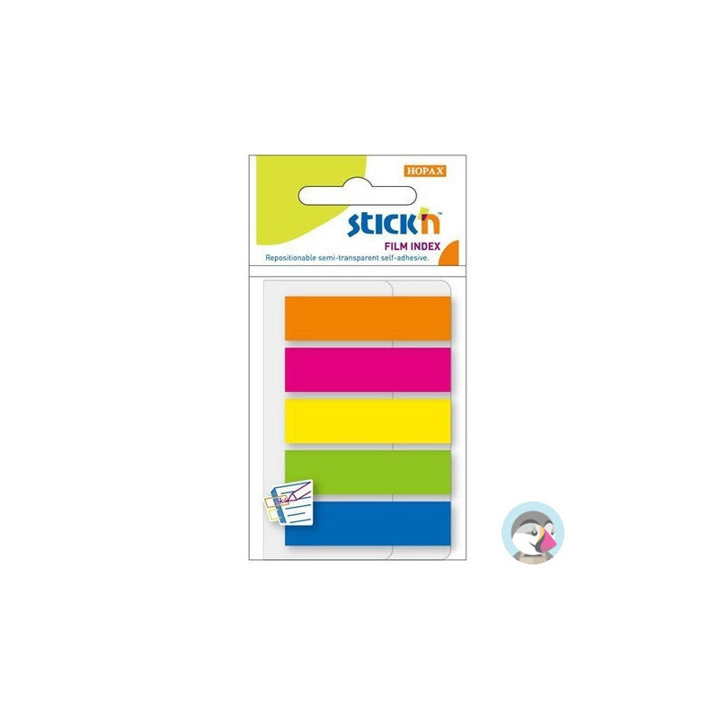 Zakładki indeksujące 45x12mm mix 5 kolorów neon 21050 STICK&acute N