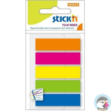 Zakładki indeksujące 45x12mm mix 5 kolorów neon 21050 STICK&acute N