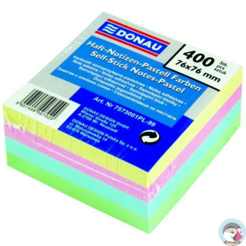 Bloczek samoprzylepny 76x76mm 400k pastelowy DONAU 7573001PL-99