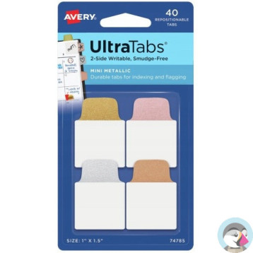 Zakładki indeksujące samoprzylepne 25,4x38,1mm metaliczne Ultra Tabs 74785 AVERY ZWECKFORM