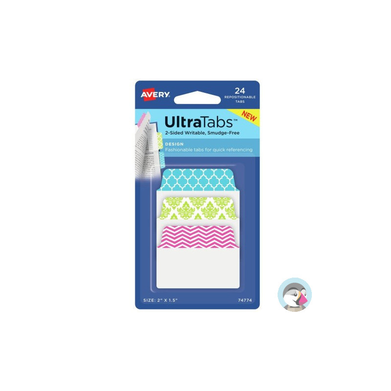 Zakładki indeksujące samoprzylepne 50,8x38,1mm kolorowe z wzorem Ultra Tabs 74774 AVERY ZWECKFORM