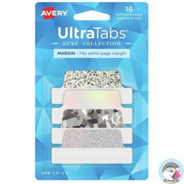 Zakładki indeksujące samoprzylepne 63,5x25,4mm srebrne holograficzne Ultra Tabs 74179 AVERY ZWECKFORM