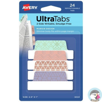 Zakładki indeksujące samoprzylepne 63,5x25,4mm kolorowe ze wzorem Ultra Tabs 30123 AVERY ZWECKFORM