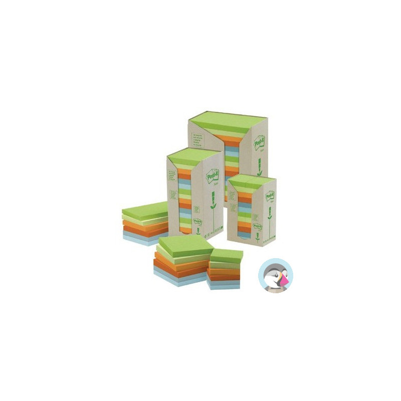 Bloczek samoprzylepny 127x76mm 100k (16szt) pastelowy EKO POST-IT 655-1RPT FT510110370 3M