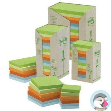 Bloczek samoprzylepny 127x76mm 100k (16szt) pastelowy EKO POST-IT 655-1RPT FT510110370 3M