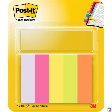 Zakładki indeksujące 15x50mm 100k mix kolorów (5szt) POST-IT 670 UU009543362 3M