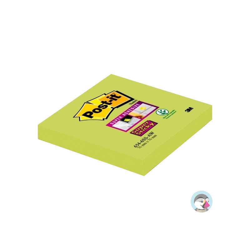 Bloczek samoprzylepny 76x76mm 90k zielony Super Sticky POST-IT 654-6SS-AW-EU 3M