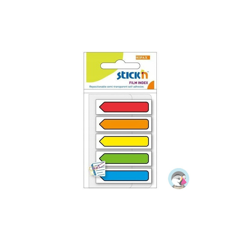 Zakładki indeksujące Strzałki 45x12mm mix 5 kolorów neon 21464 STICK&acute N