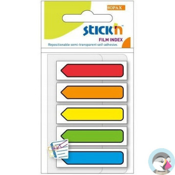 Zakładki indeksujące Strzałki 45x12mm mix 5 kolorów neon 21464 STICK&acute N