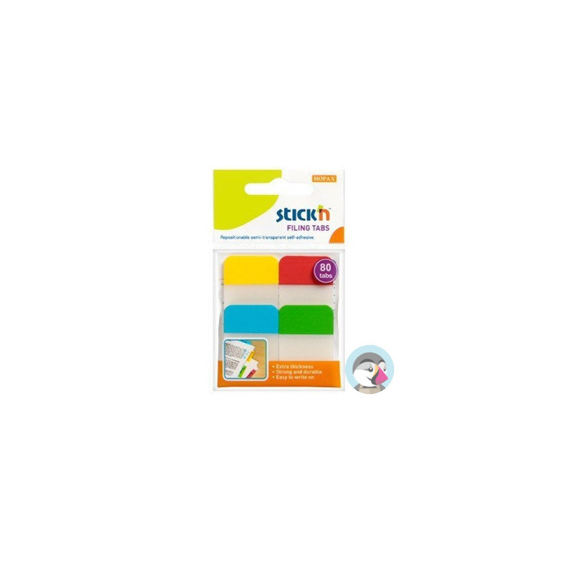 Przekładki indeksujące przeźroczyste 38x25mm 4 kolory 21607 STICK&acute N
