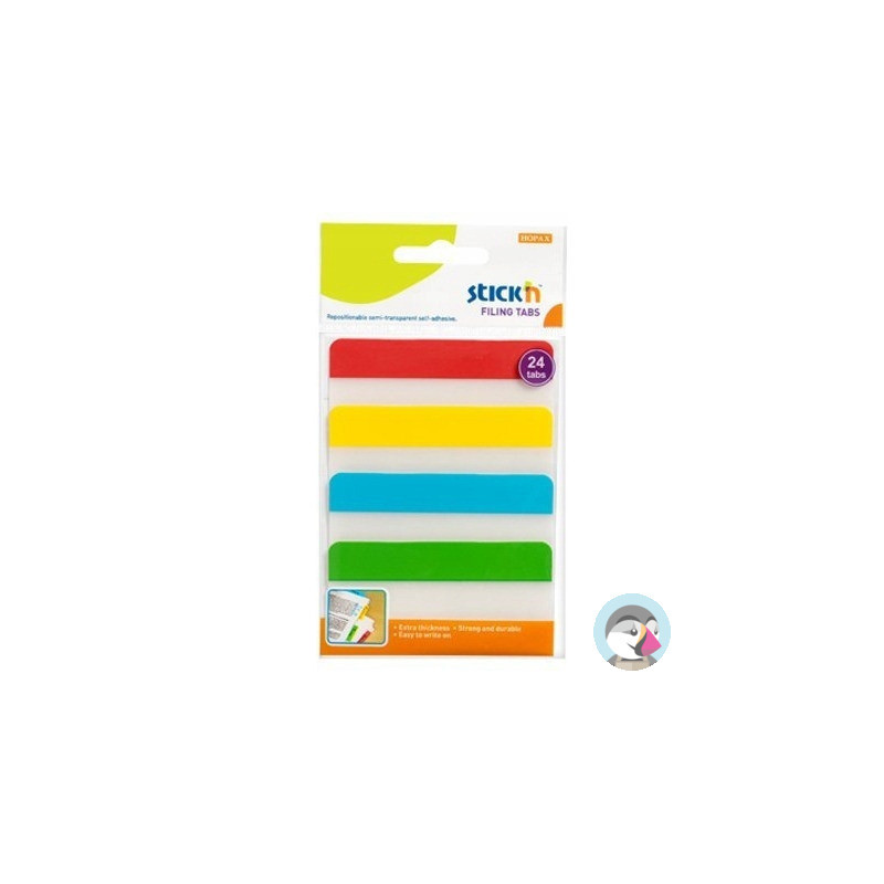 Przekładki indeksujące przeźroczyste 38x76mm 4 kolory 21609 STICK&acute N