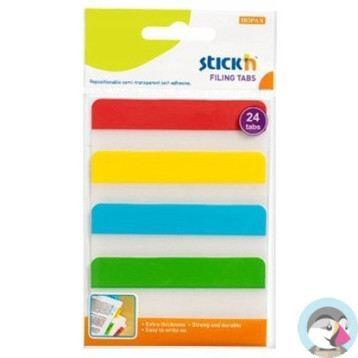 Przekładki indeksujące przeźroczyste 38x76mm 4 kolory 21609 STICK&acute N