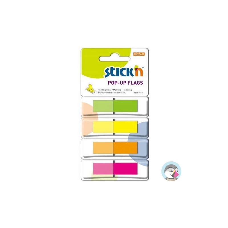 Zakładki indeksujące w podajniku 45x12mm 160/4 kolory 26017 STICK&acute N