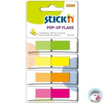 Zakładki indeksujące w podajniku 45x12mm 160/4 kolory 26017 STICK&acute N
