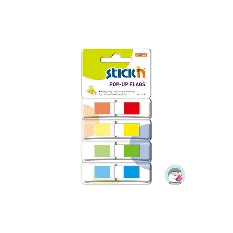 Zakładki indeksujące w podajniku 45x12mm 140/4 kolory 26020 STICK&acute N