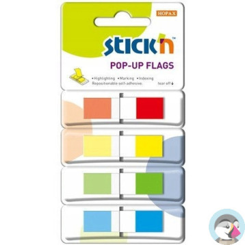 Zakładki indeksujące w podajniku 45x12mm 140/4 kolory 26020 STICK&acute N