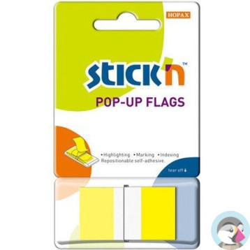 Zakładki indeksujące 45x25mm w podajniku żółte 50szt STICK`N 26022