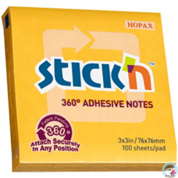 Bloczek STICK`N 76x76mm 360stopni ciemnożółty 21551