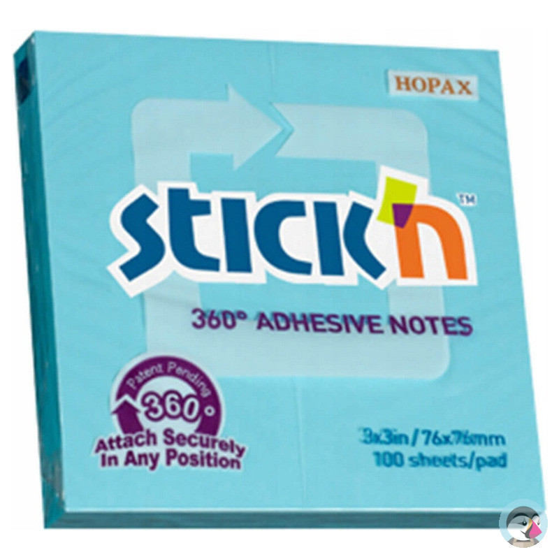 Bloczek 76x76mm niebieski 360stopni STICK`N 21553