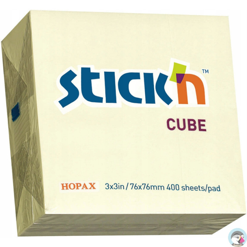 Bloczek 76x76mm 400k żółty pastel 21072 STICK`N